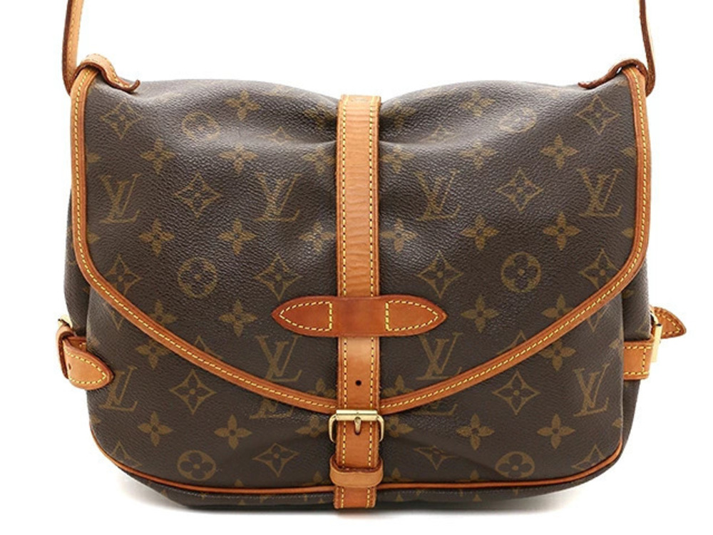 LOUIS VUITTON Saumur Crossbody Bag Monogram Brown
